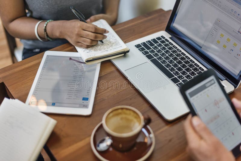 Business Digital Devices Connecting Concept stock image