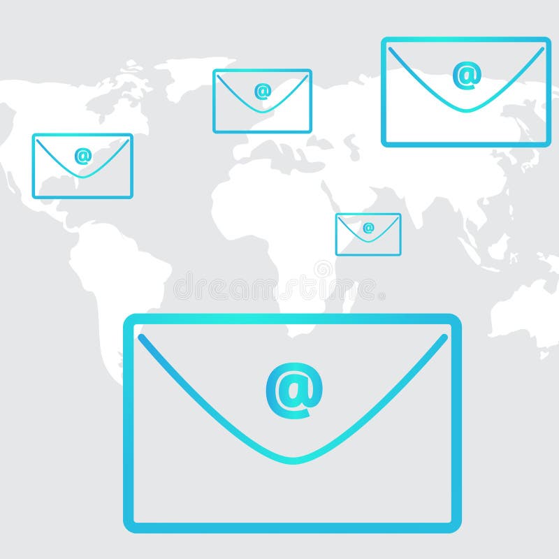 business email social network in background world stock vector emails background images