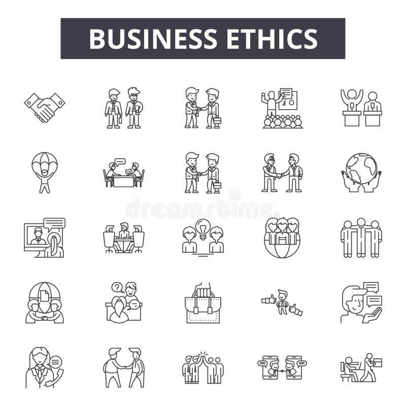 Business ethics line icons, signs, vector set, outline illustration concept vector illustration Business ethics line icons, signs, vector set, outline illustration concept vector illustration