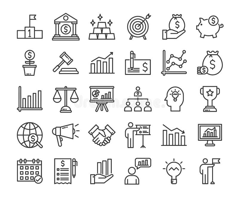 Business and Finance Icon Set. Collection Web Icon Set Stock Vector ...