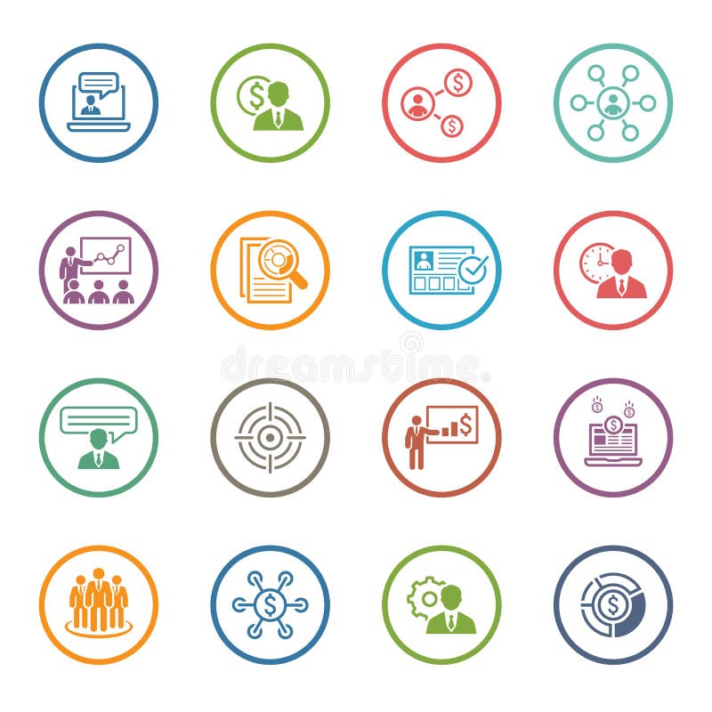 Business and Finances Icons Set. Flat Design.