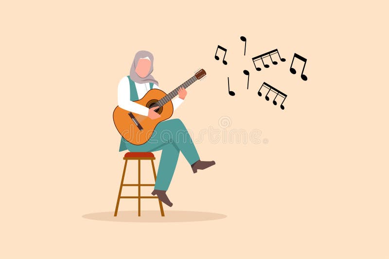 Buy Girl Play Guitar Girl Playing Guitar Vector Line Drawing AI Online in  India  Etsy