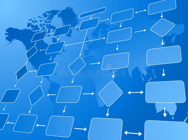 Business flow chart blue vector illustration