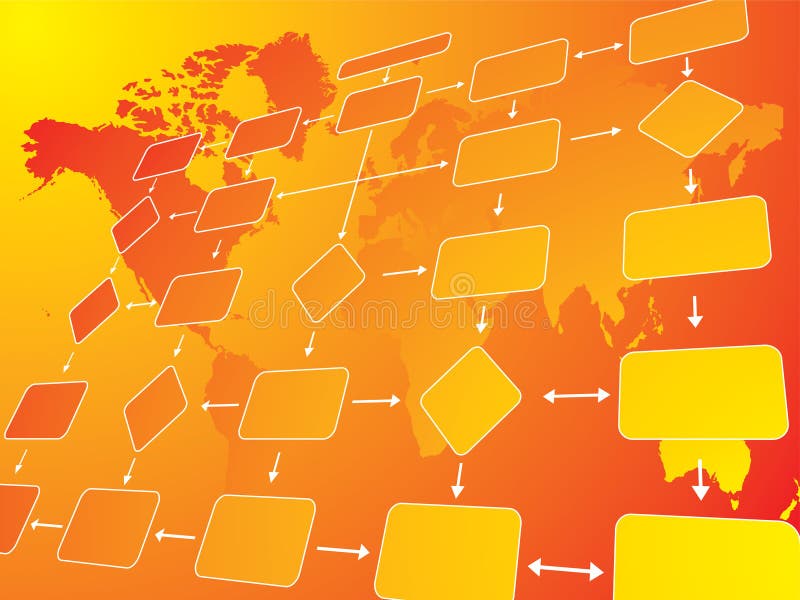 Business flow chart orange vector illustration