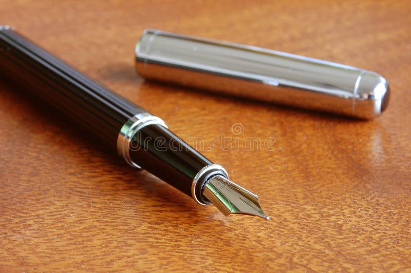 Fountain Pen on Business Chart Stock Image Image of desk, science