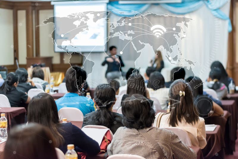 Business globalization connection technology concept : asia people listen in seminar stock image Business globalization connection technology concept : asia people listen in seminar stock image