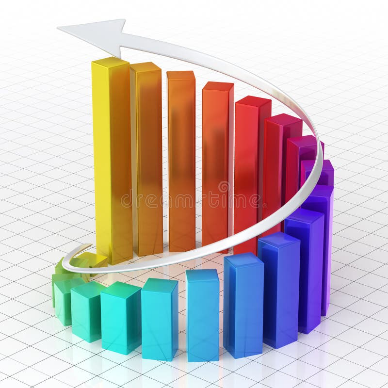 Business Gradient color Graph Bar royalty free illustration