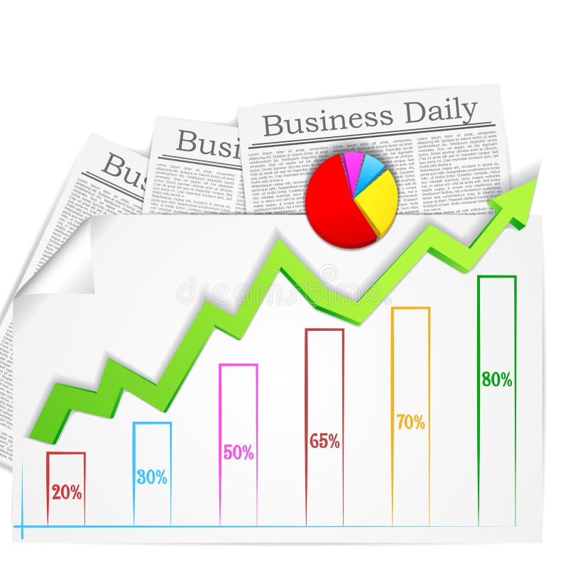 Business Graph with Business Newspaper Stock Vector Illustration of graph, headline 30744554