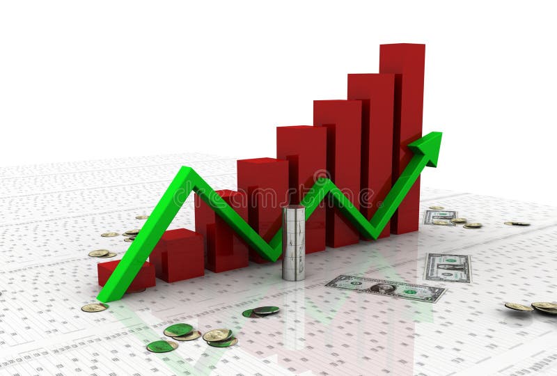 Business graph with dollar