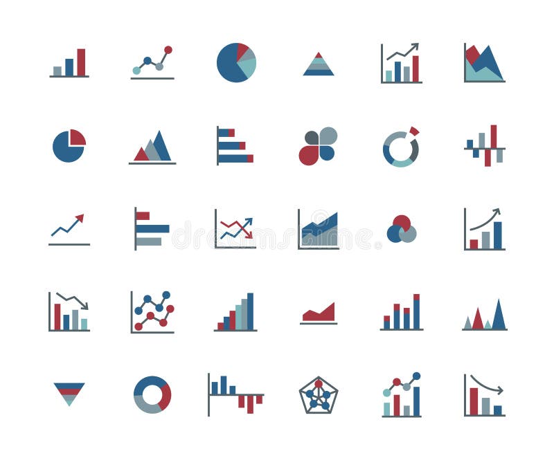 Business Graph Outline Icon Set Stock Vector Illustration of statistics, business 155893147