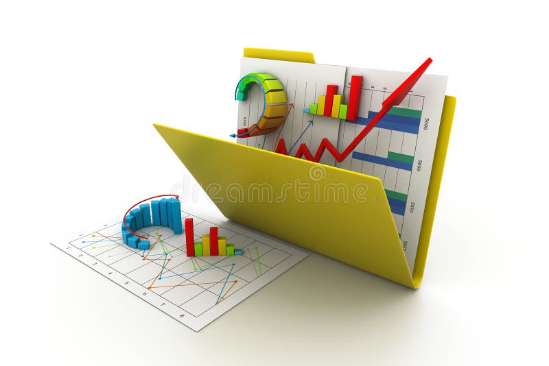 Business graph in folder