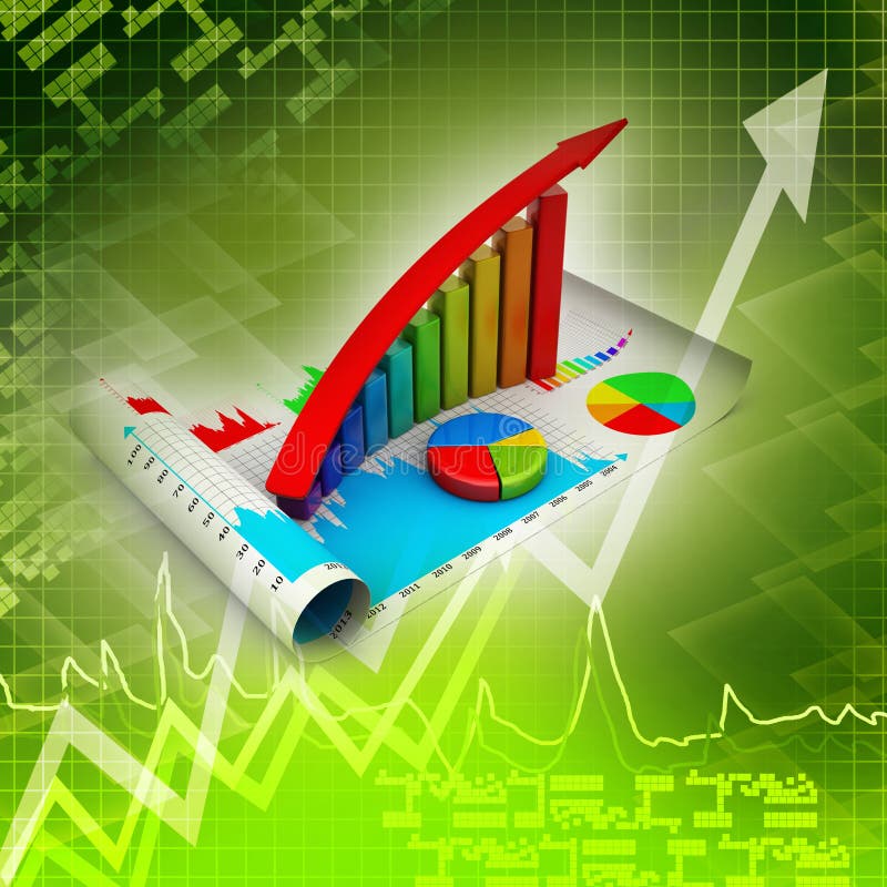 Business graph going up vector illustration Business graph going up vector illustration