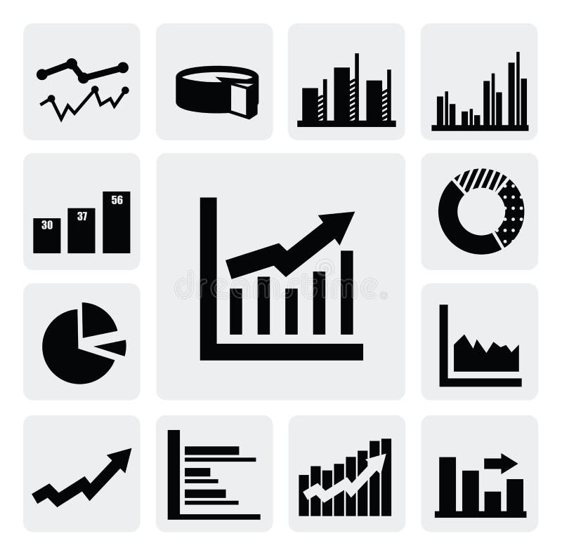 Business graph icons stock illustration Business graph icons stock illustration