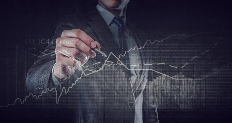Business graph and trade monitor royalty free stock image