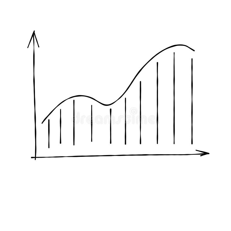 Business Growth Chart. Analytics and Data Analysis. Doodle Graph Stock