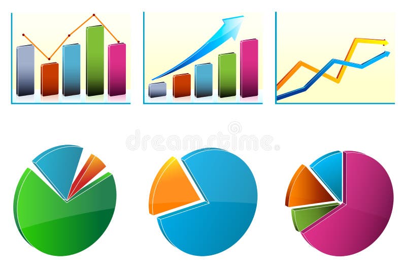 Business growth charts stock illustration
