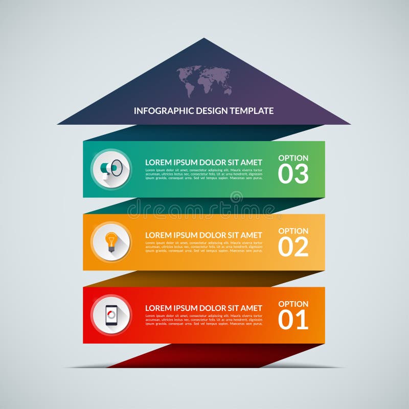 Business growth concept banner with 3 options royalty free illustration