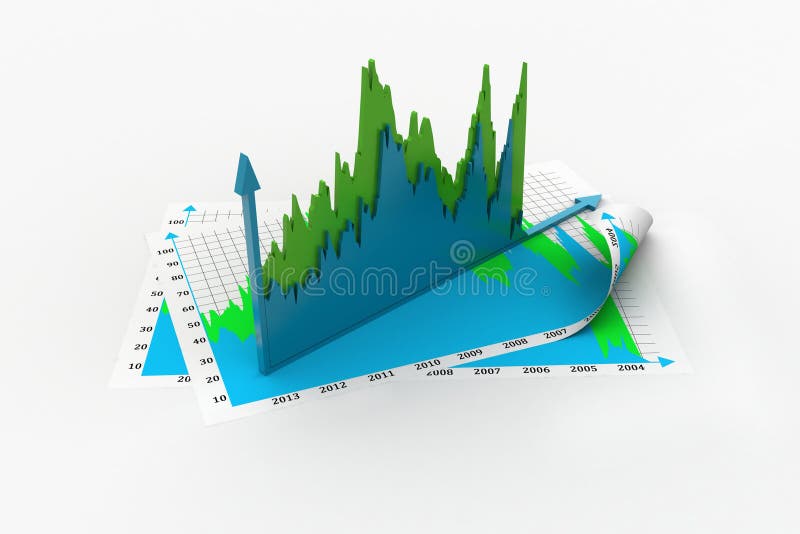 Business growth graph and chart royalty free illustration