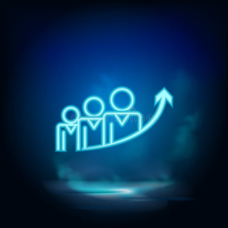 Business Growth Business Success Neon Vector Icon Blue Neon Business Neon V Stock Illustration Illustration Of Sign Vector
