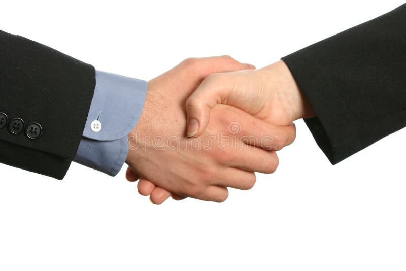 Business handshake male and female