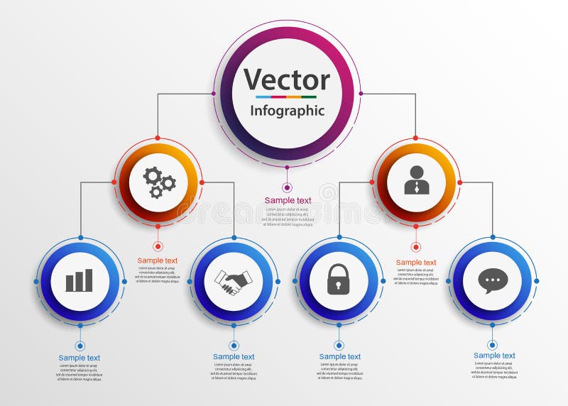 Business hierarchy organogram chart infographics. Corporate organizational structure graphic elements. stock illustration Business hierarchy organogram chart infographics. Corporate organizational structure graphic elements. stock illustration