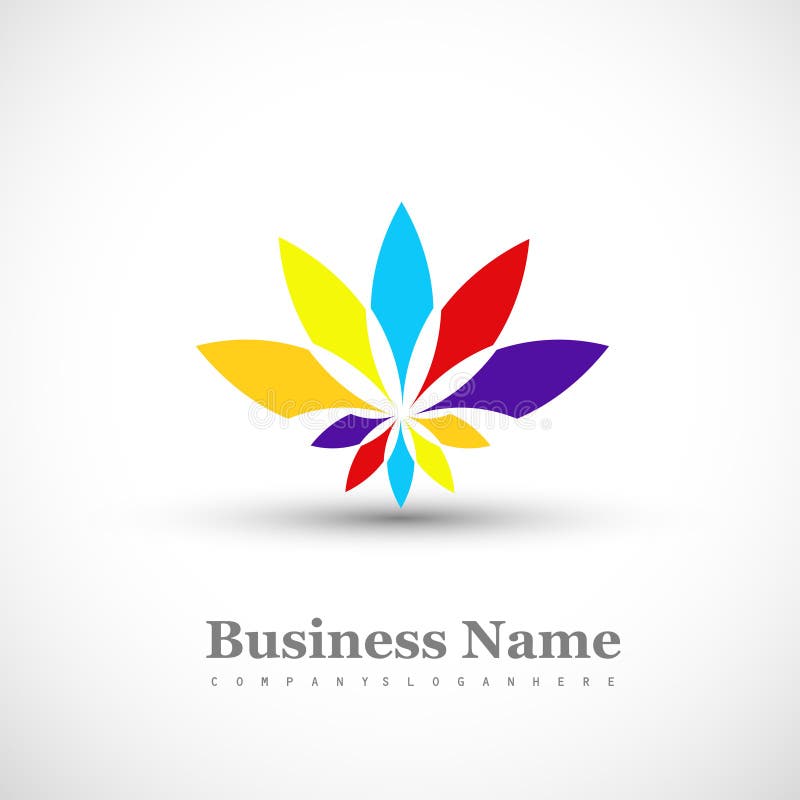 Business icon multicolor colorful floral element w vector illustration