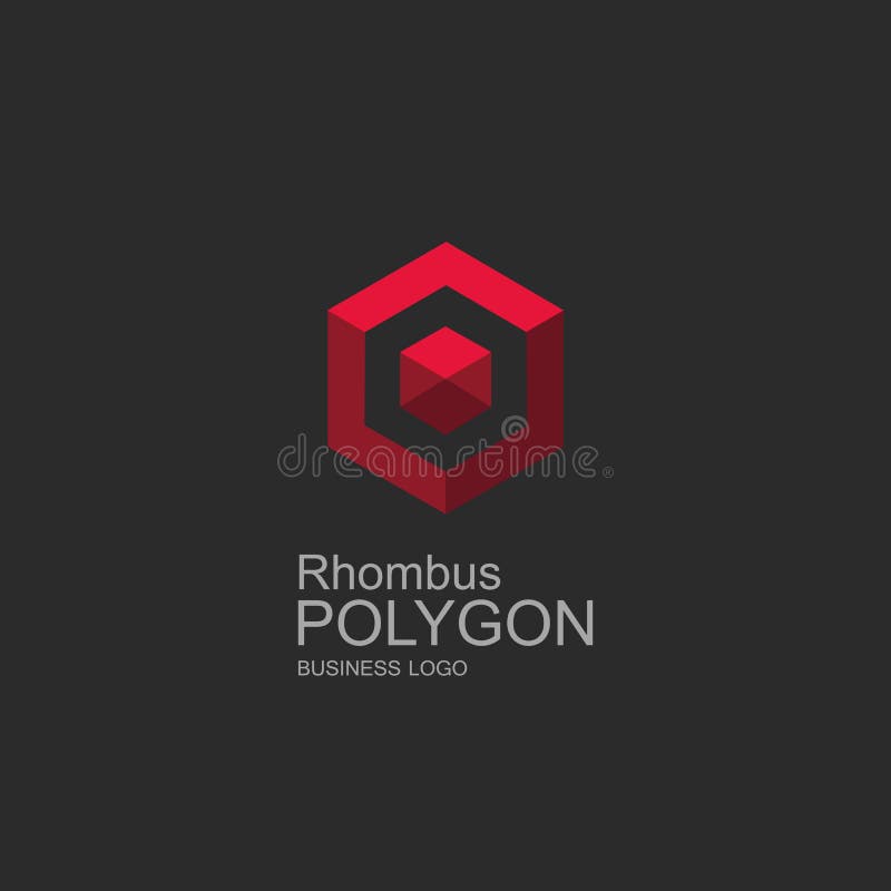 Business icon rhombus, flat polygonal rhombus, geometric design concept royalty free illustration Business icon rhombus, flat polygonal rhombus, geometric design concept royalty free illustration