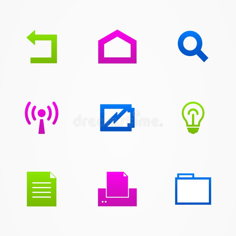 Business icons web buttons illustration sign royalty free illustration