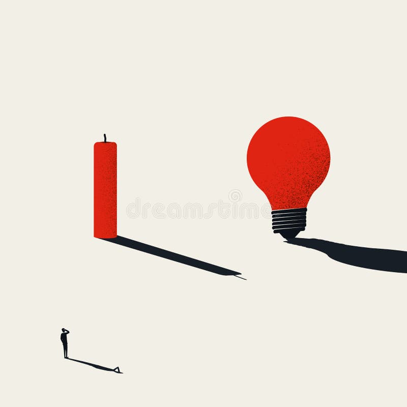 Business idea evolution, modern solution vector concept. Symbol of innovation, new technology. stock illustration