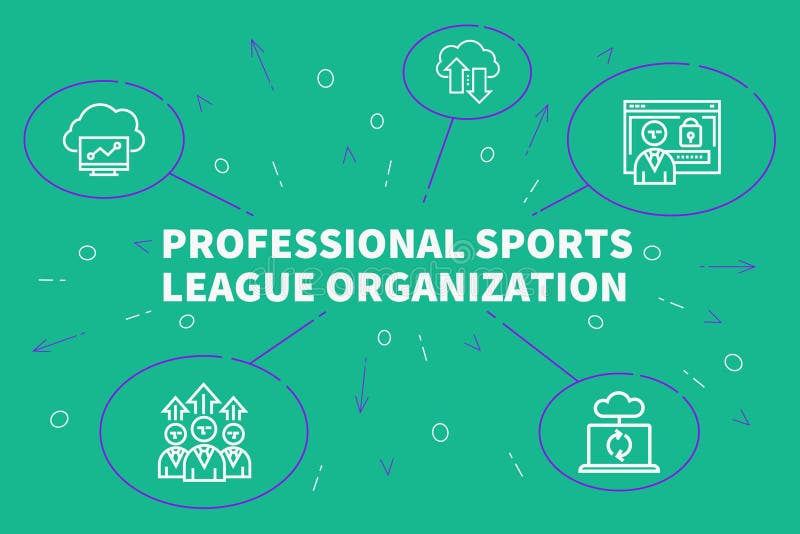 Business illustration showing the concept of professional sports league organization