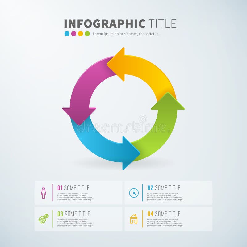 Business infographic circle arrow chart time laps