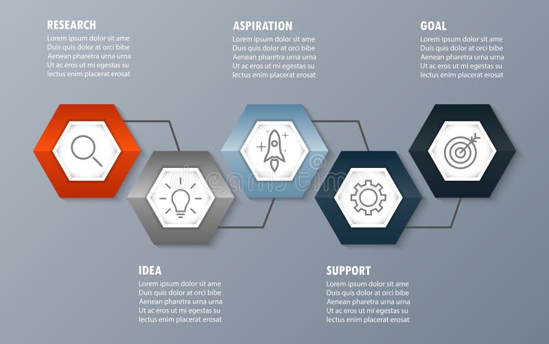 Business Infographic modern five step stock illustration