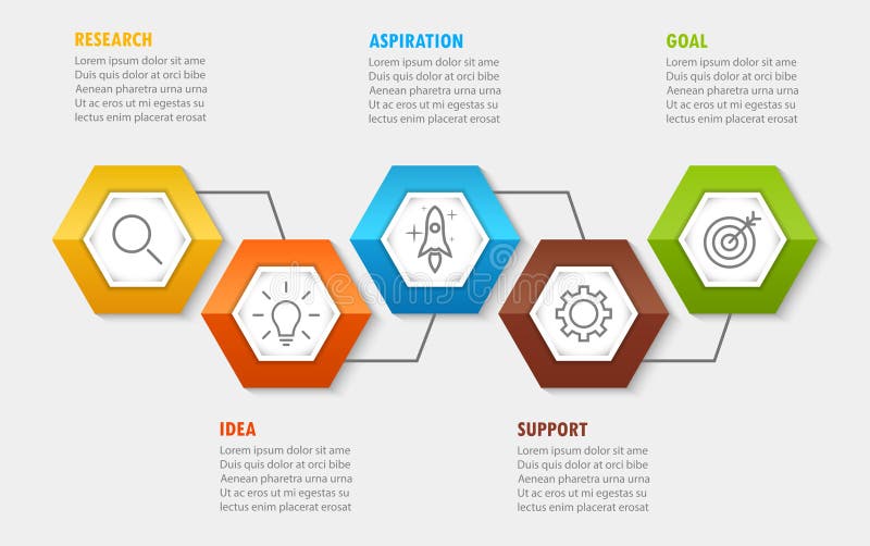 Business Infographic modern five step royalty free illustration