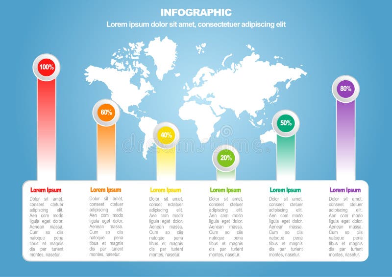 Business infographic 2 of 6 with world map