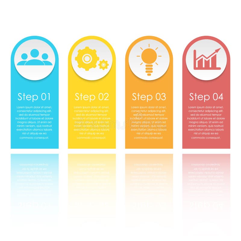 Business infographics. Template with 4 elements, steps, options, parts or processes.