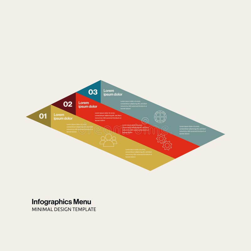 Business infographics vector template. Data, information and report presentation with steps. Minimal design. stock illustration