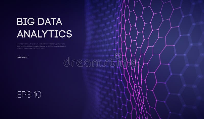 Big Data. Business inteligence technology background. Binary code algorithms deep learning virtual reality analysis vector illustration