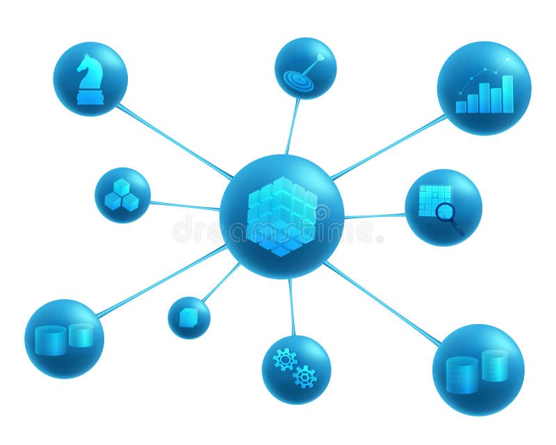 Business intelligence elements abstract representation royalty free illustration