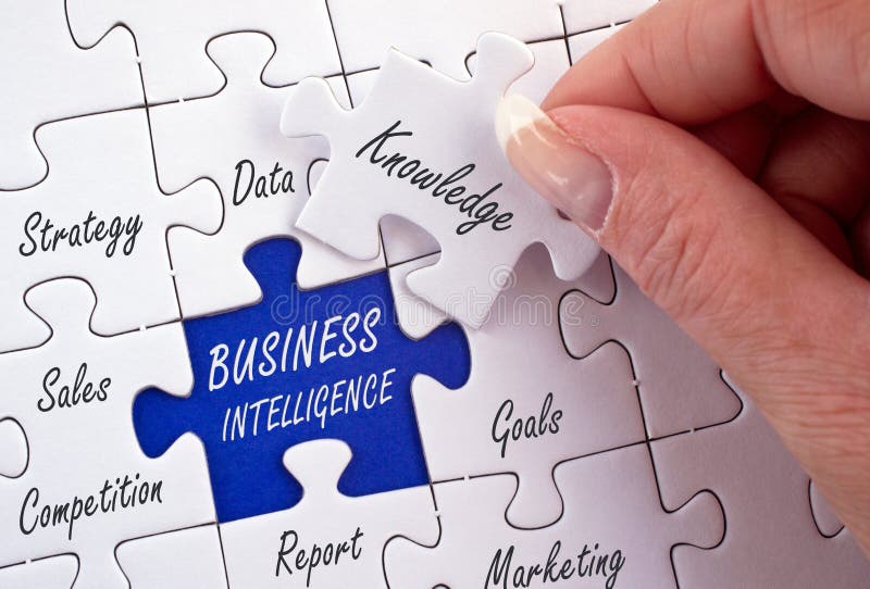 Business intelligence puzzle royalty free stock photography