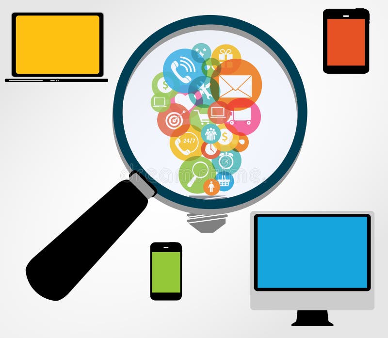 Business For Different Electronic Devices Stock Vector