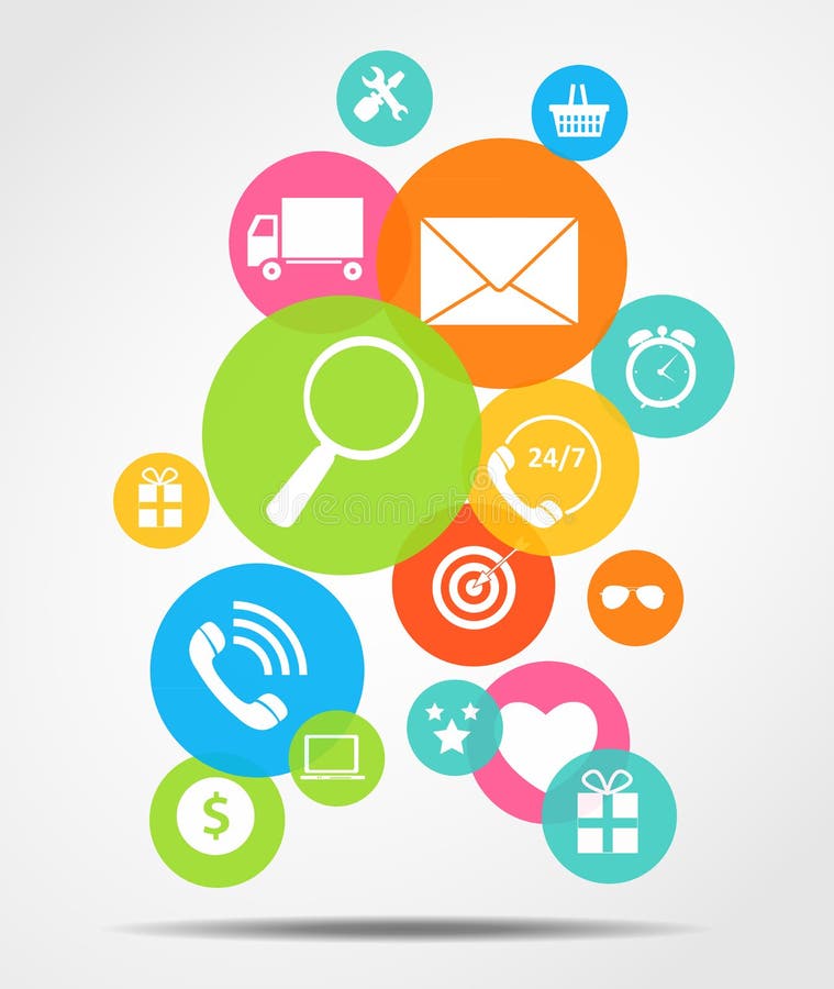 Business Internet on Different Electronic Devices royalty free illustration