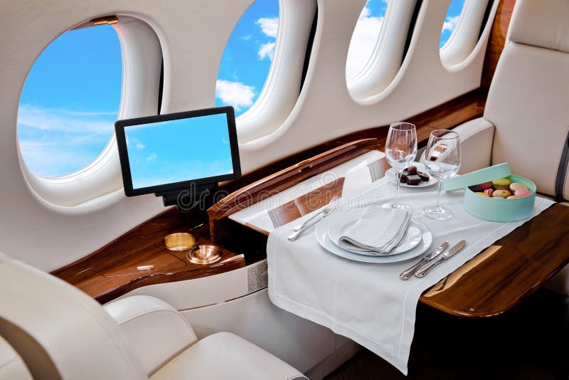 Business Jet airplane interior