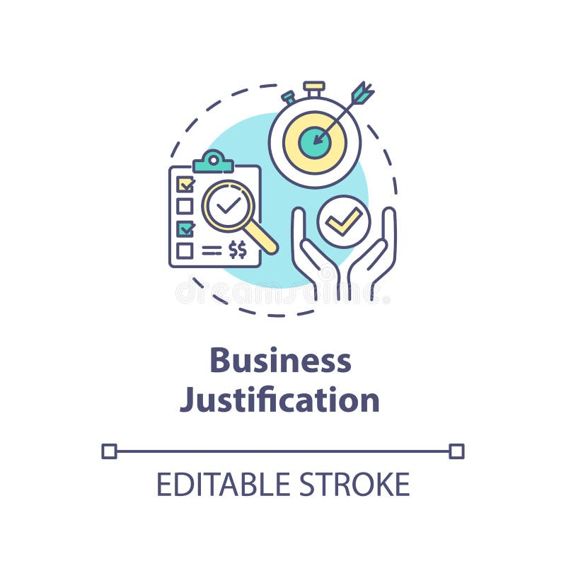 Business justification concept icon