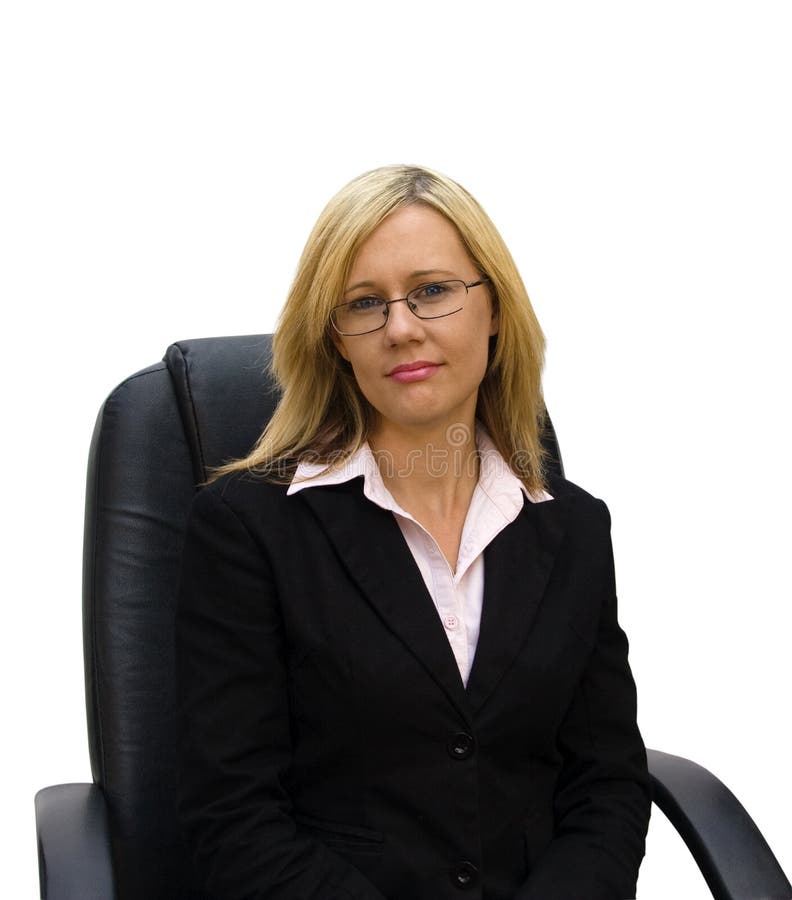 Business lady on white background