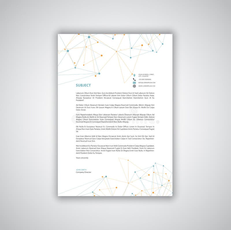 Red Business Letterhead Template for Print with Logo Stock Vector