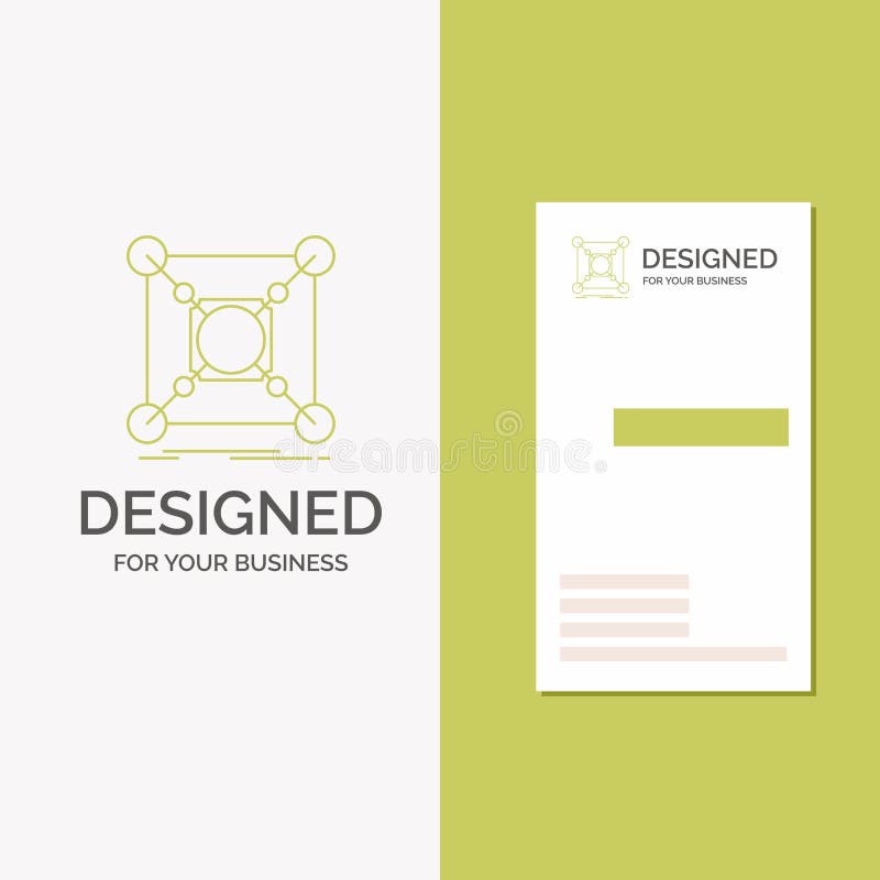 Business Logo for Base, center, connection, data, hub. Vertical Green Business / Visiting Card template. Creative background stock illustration