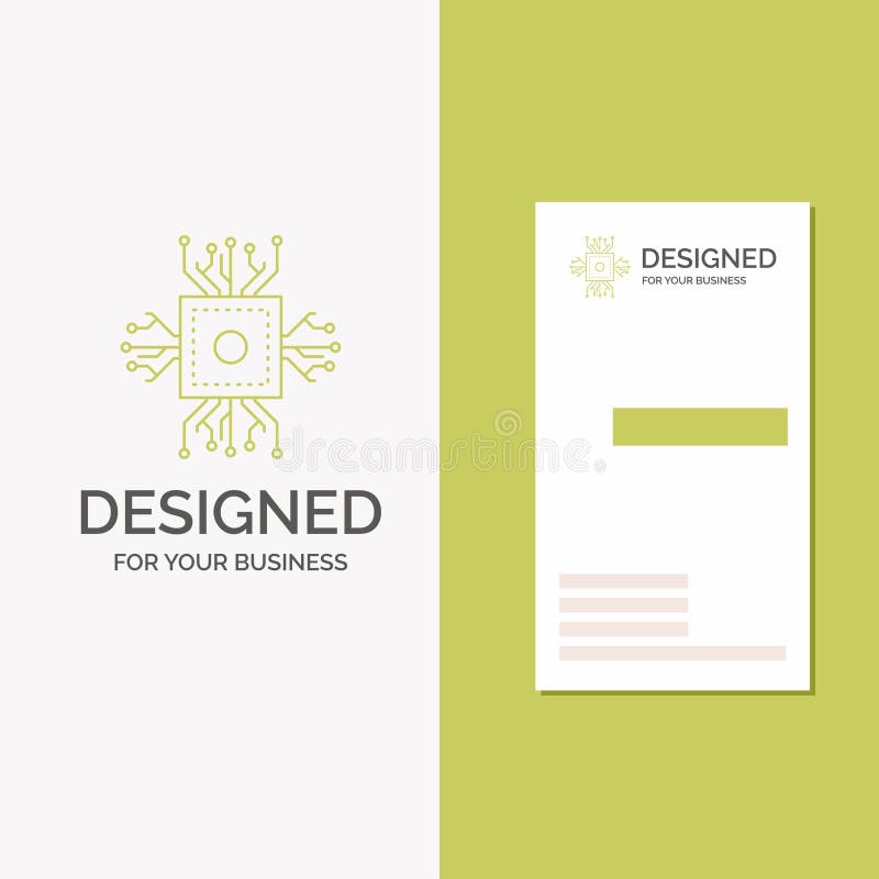 Business Logo for Chip, cpu, microchip, processor, technology. Vertical Green Business / Visiting Card template. Creative. Background vector illustration royalty free illustration Business Logo for Chip, cpu, microchip, processor, technology. Vertical Green Business / Visiting Card template. Creative. Background vector illustration royalty free illustration