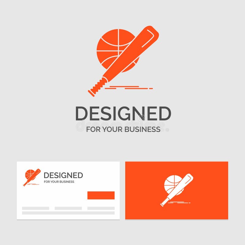 Business logo template for baseball, basket, ball, game, fun. Orange Visiting Cards with Brand logo template royalty free illustration Business logo template for baseball, basket, ball, game, fun. Orange Visiting Cards with Brand logo template royalty free illustration