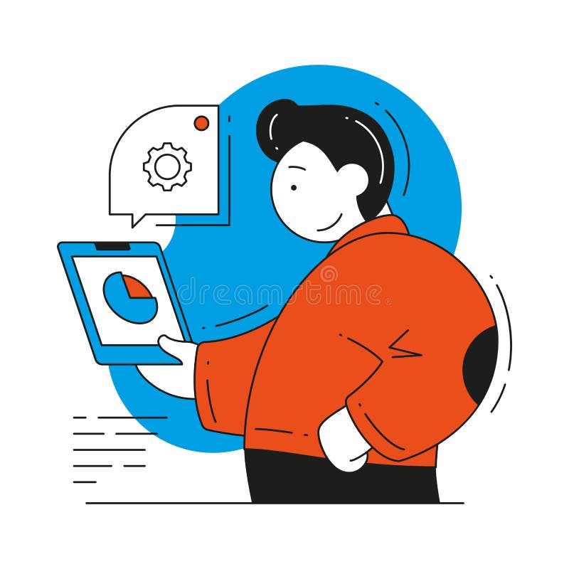 Business male analyzing chart data development strategy successful profit company vector vector illustration