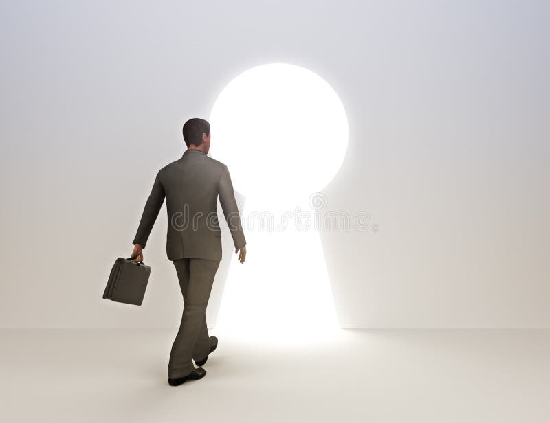 Business male key to success royalty free illustration